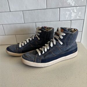 Coach  Ellis Denim Poppy High Top Women Sneakers Shoes Size 7 B